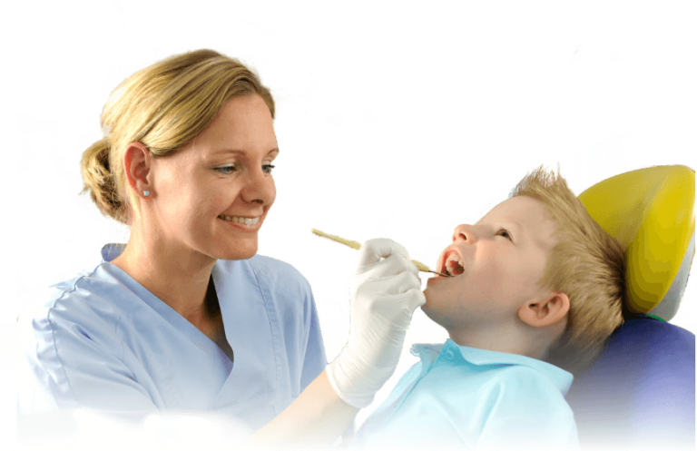 Dentist with child